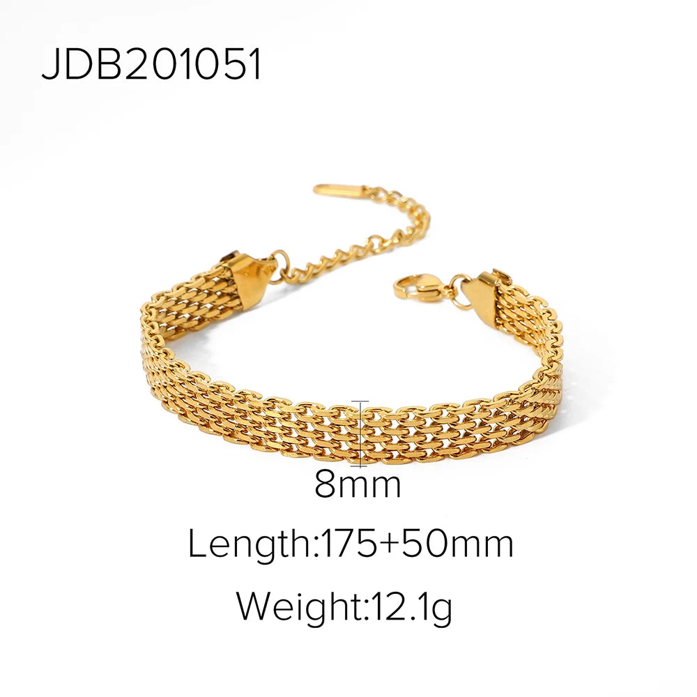 Bracelets femme dorés en acier inoxydable – Multi-chaînes 18K PVD au choix