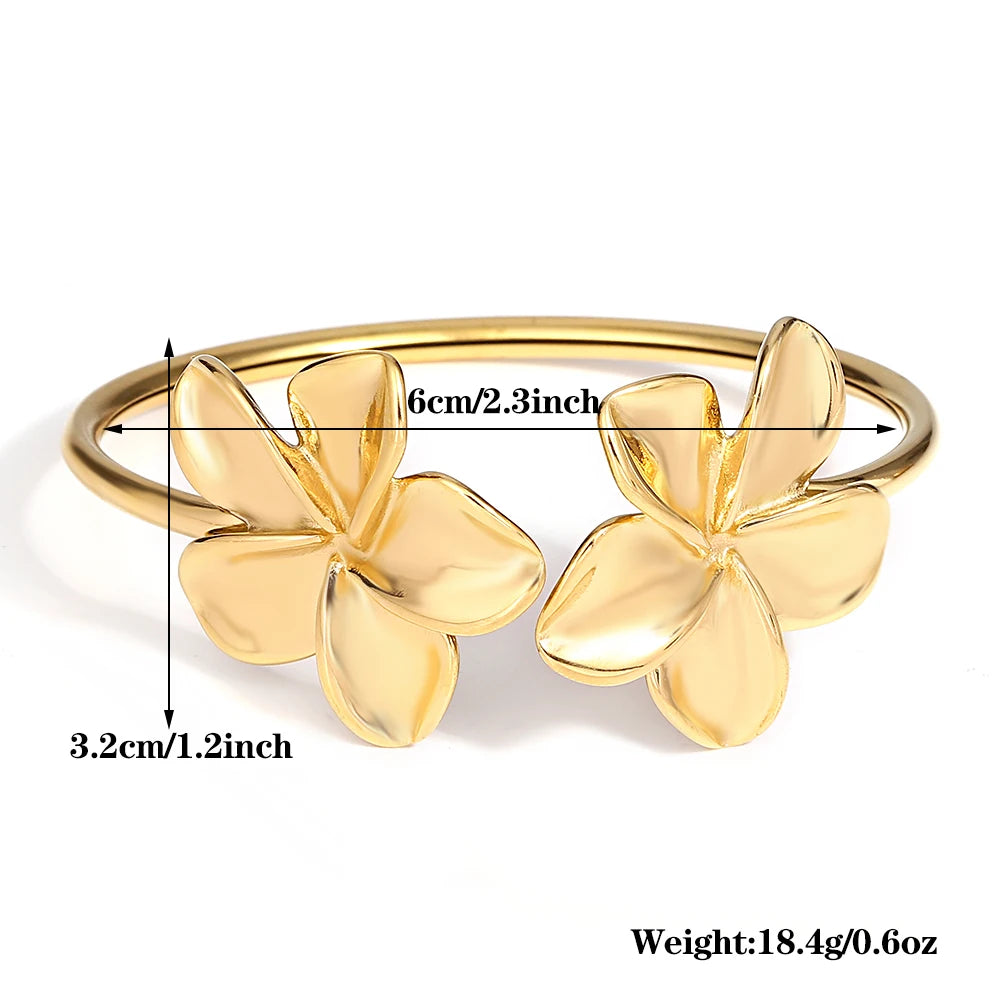 Doppeltes Blumen-Armband – Edelstahl in Gold oder Silber