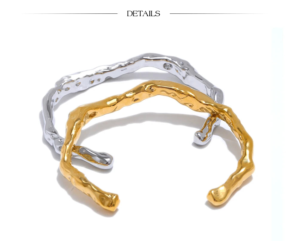 Gehämmertes Manschettenarmband – Rohes & modernes Design