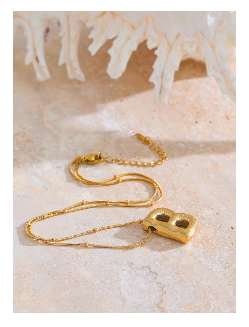 Collier initiale A–Z – Acier inoxydable plaqué or 18K, personnalisable & étanche