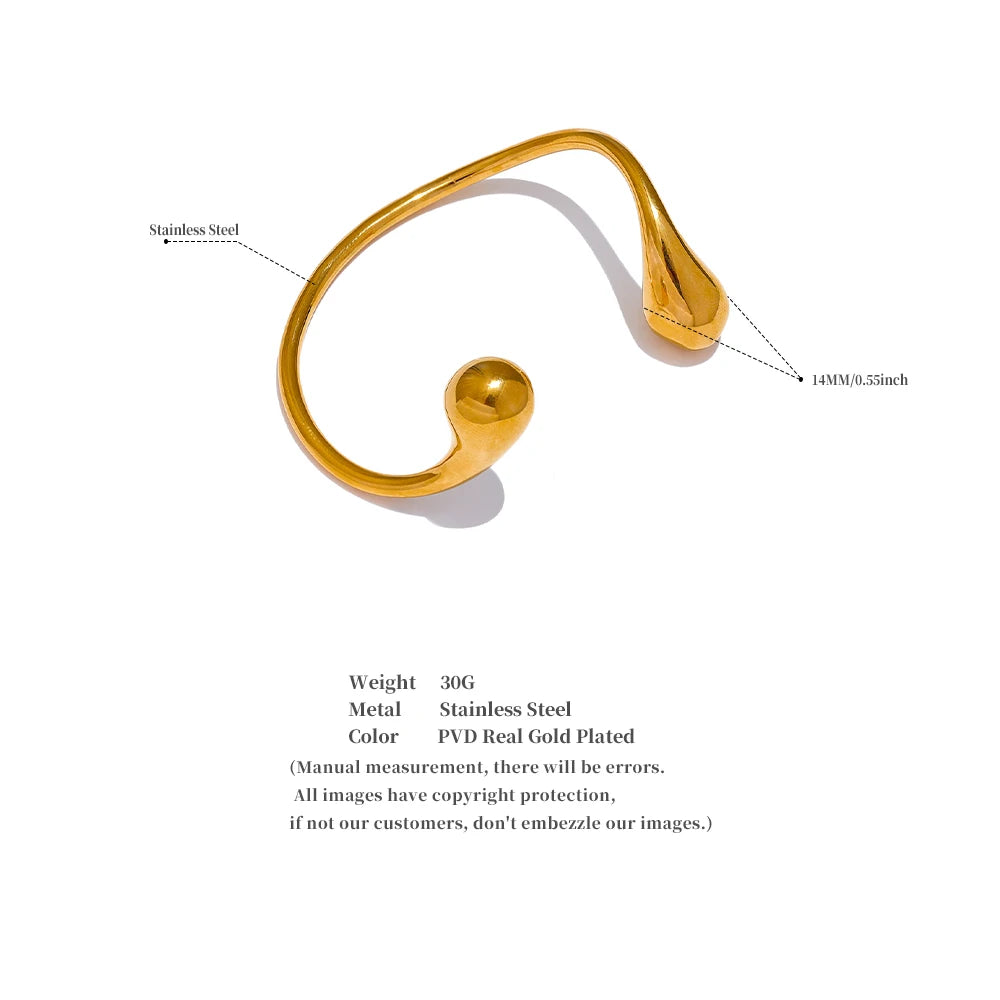Gedrehtes Manschettenarmband – 316L Edelstahl, offenes Design
