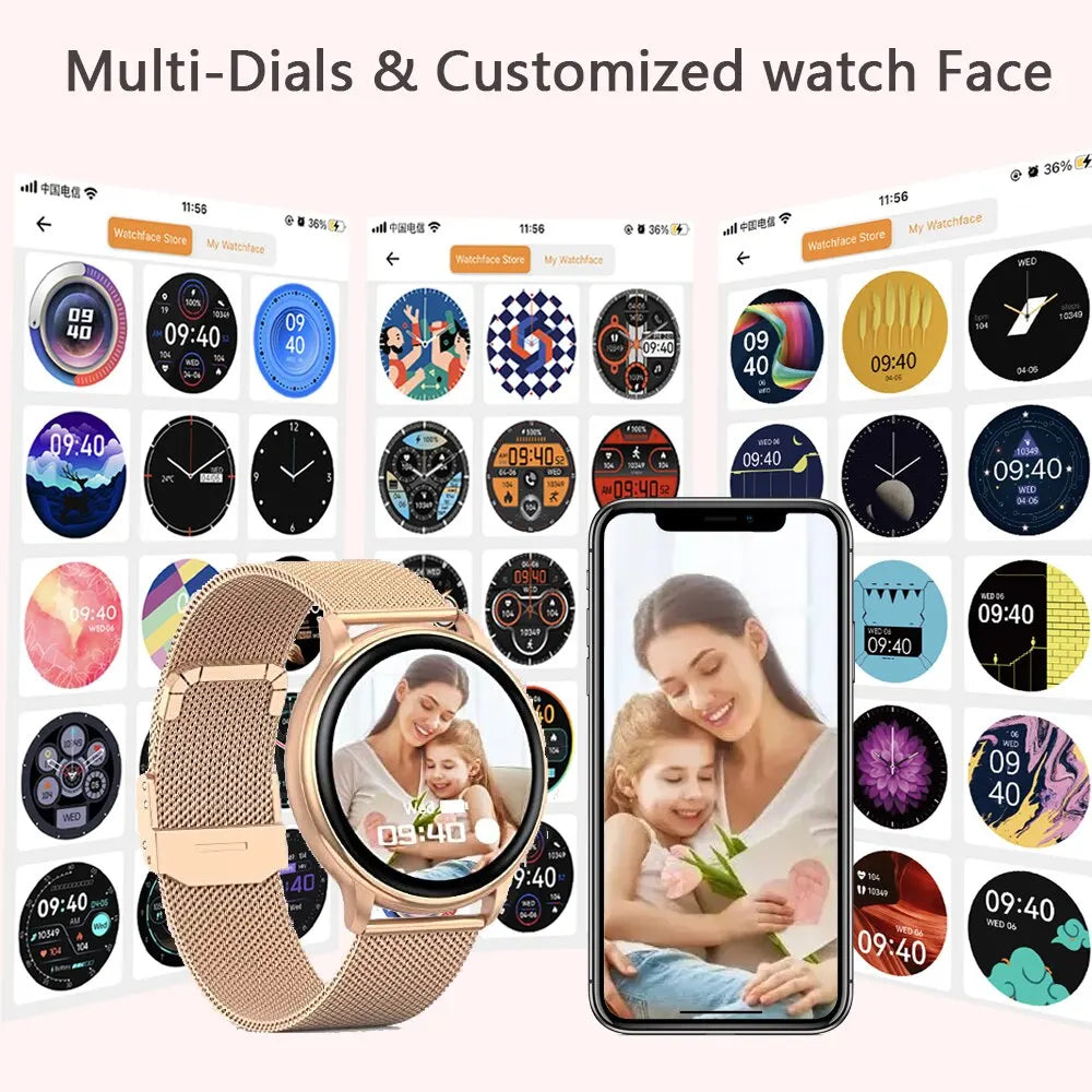 Montre Connectée Bluetooth – Appels, Tracker Fitness & Cardio | Homme & Femme Android iOS