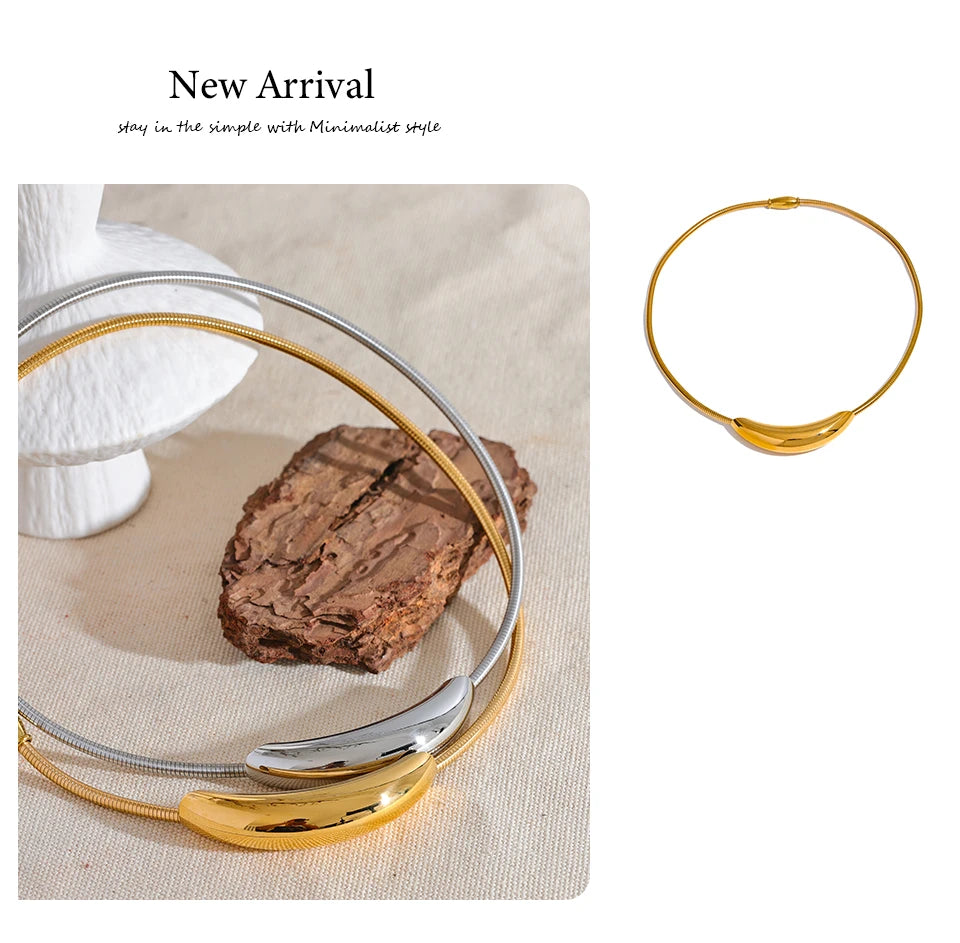 Collier Ras du Cou Tendance Plaqué Or 18K – Minimaliste et Stylé