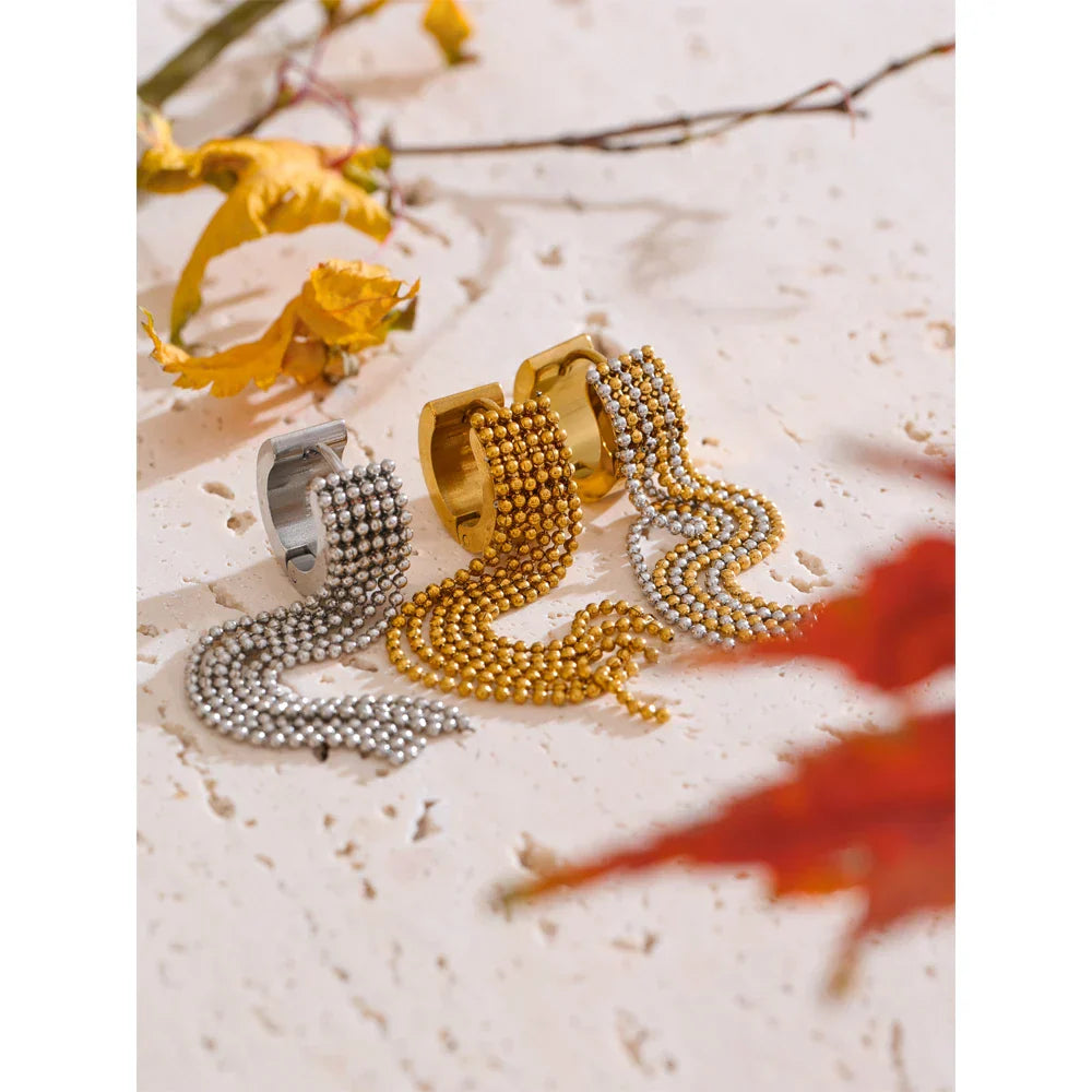 Boucles longues chaînettes – doré moderne