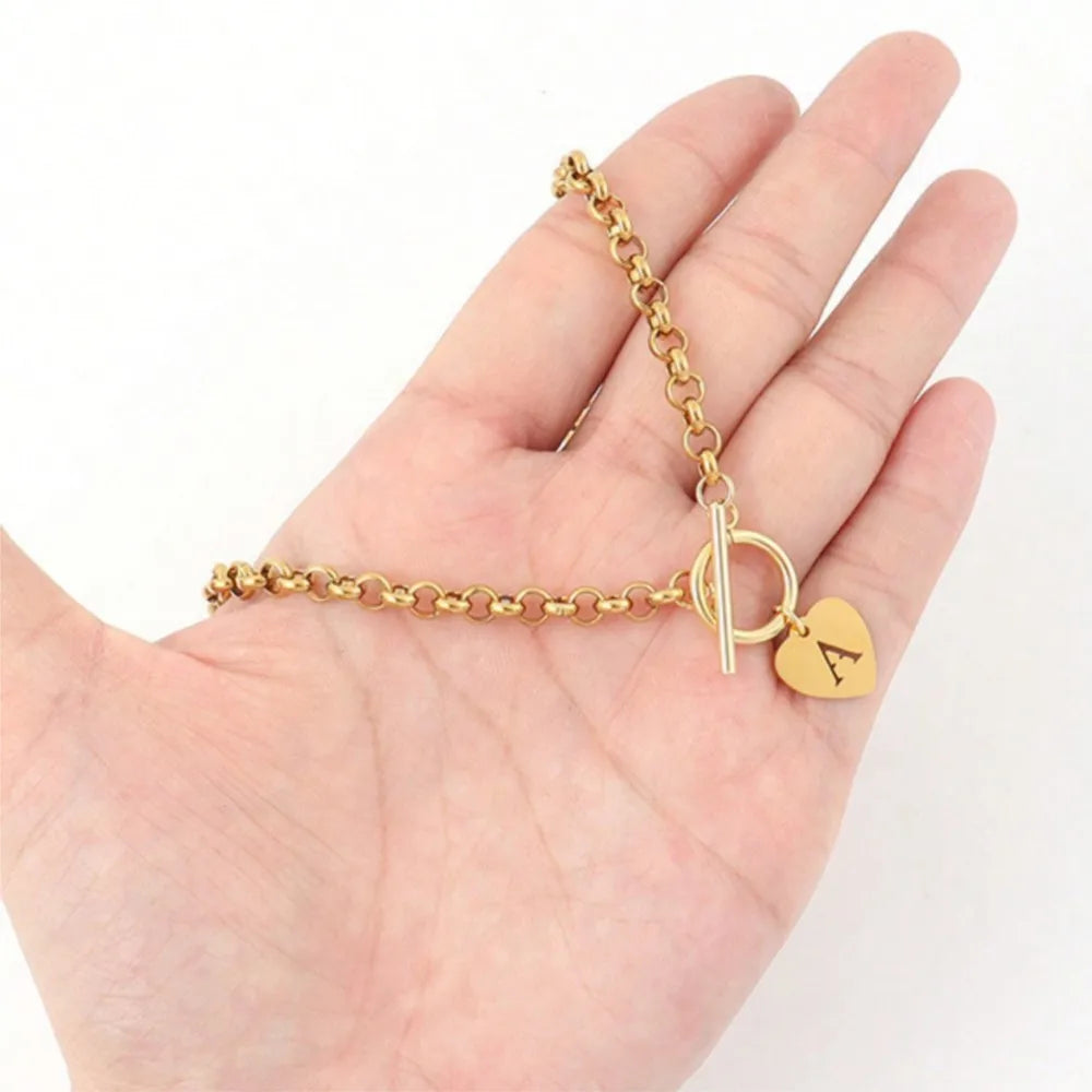 Anpassbare Edelstahl-Herzkette mit Initialen - Trendiger Gold- oder Silberschmuck