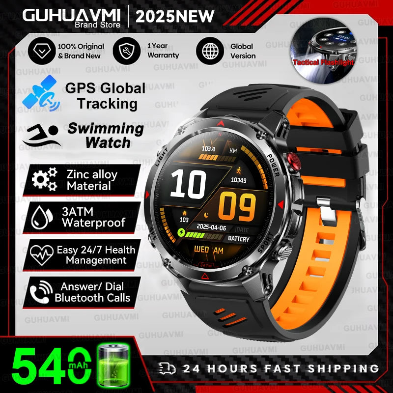 T-Rex 3 Smartwatch – Dualfrequenz-GPS, 3 ATM, Kompass, Höhenmesser, Multisport-Herrenuhr