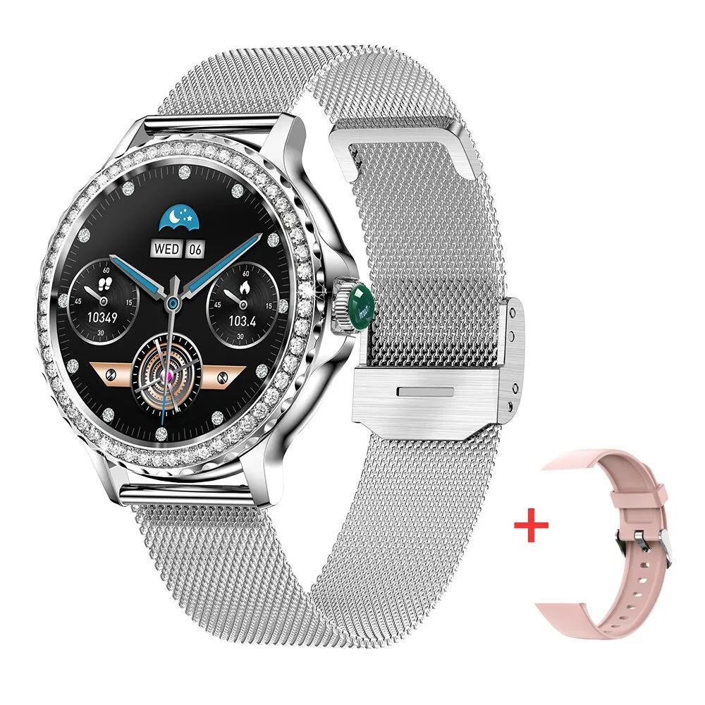 Montre Connectée Femme – Appels Bluetooth, Tracker Fitness & Santé, Cadrans Personnalisables | Android iOS
