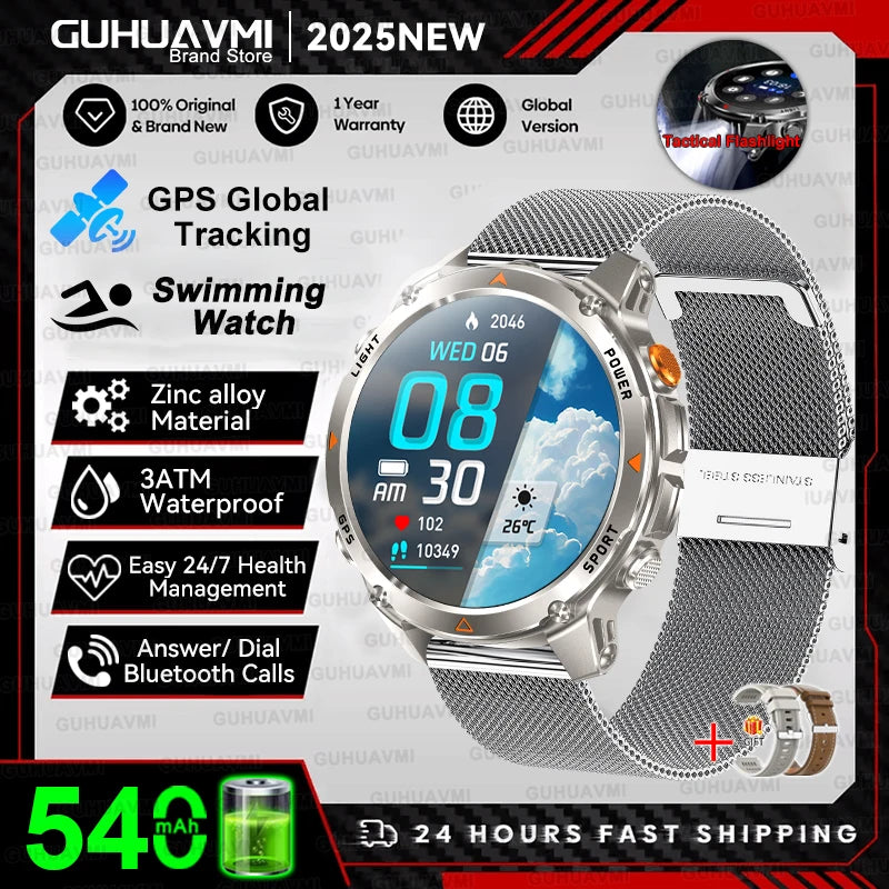 T-Rex 3 Smartwatch – Dualfrequenz-GPS, 3 ATM, Kompass, Höhenmesser, Multisport-Herrenuhr