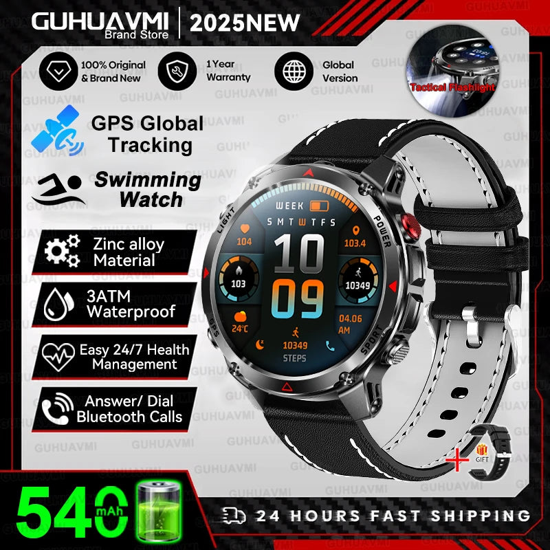 T-Rex 3 Smartwatch – Dualfrequenz-GPS, 3 ATM, Kompass, Höhenmesser, Multisport-Herrenuhr