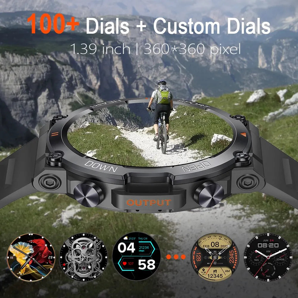 Montre Connectée Sport Homme – Écran HD, Appels Bluetooth, Cardio & Fitness | Android iOS