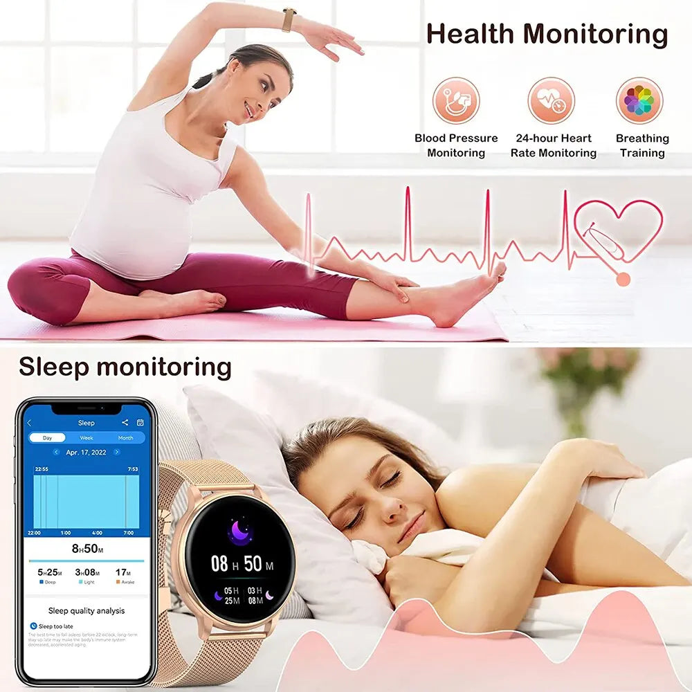 Montre Connectée Bluetooth – Appels, Tracker Fitness & Cardio | Homme & Femme Android iOS
