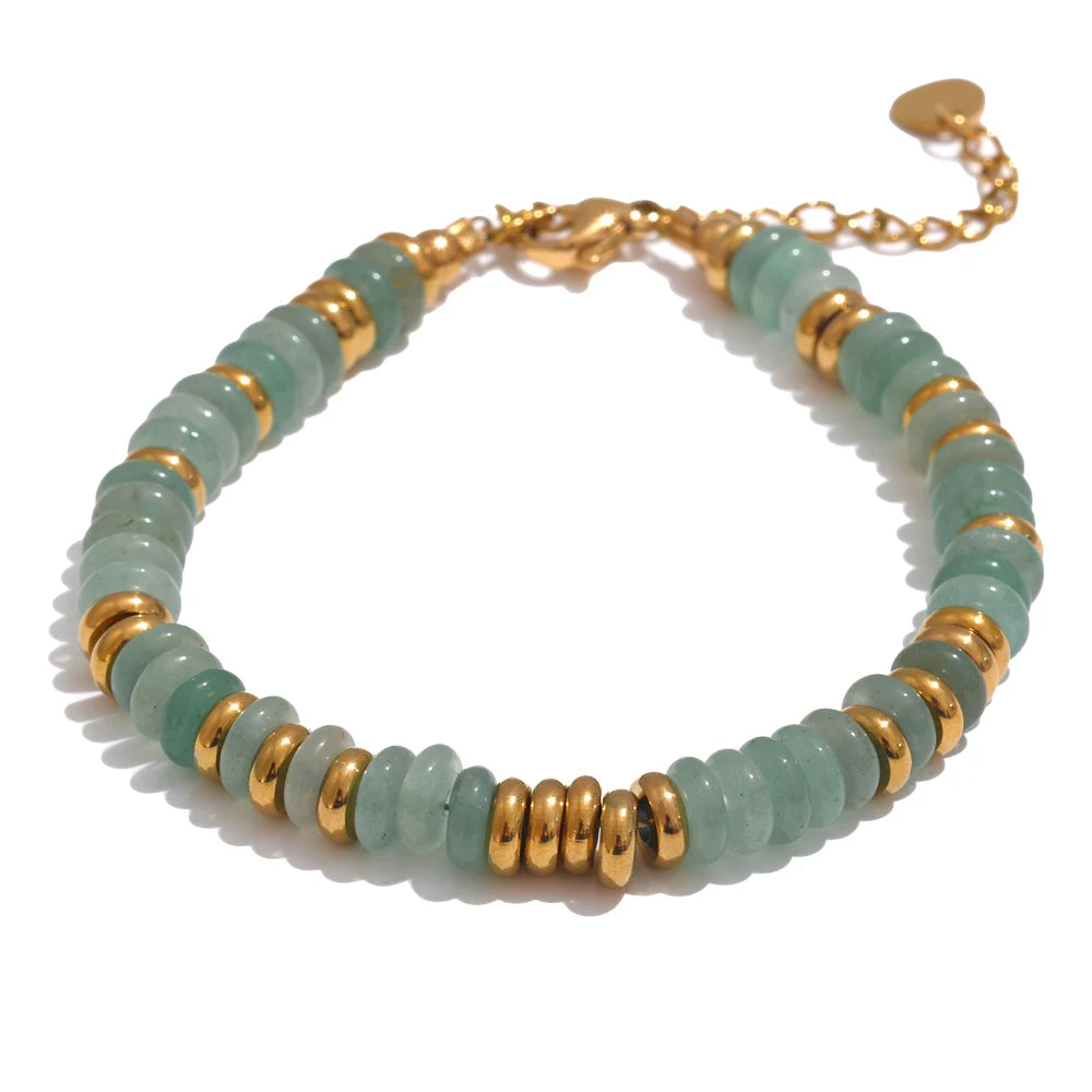 Buntes Perlenarmband – Naturstein & Edelstahl