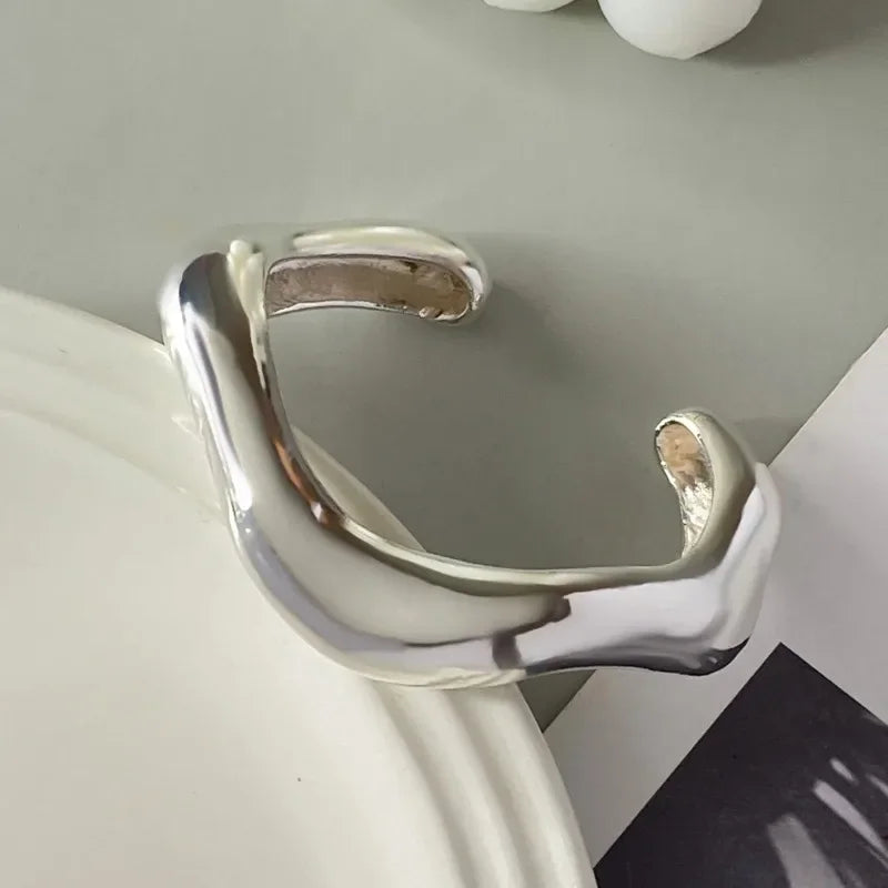 Breites Armreif-Armband – Gold- oder Silbermetall-Finish