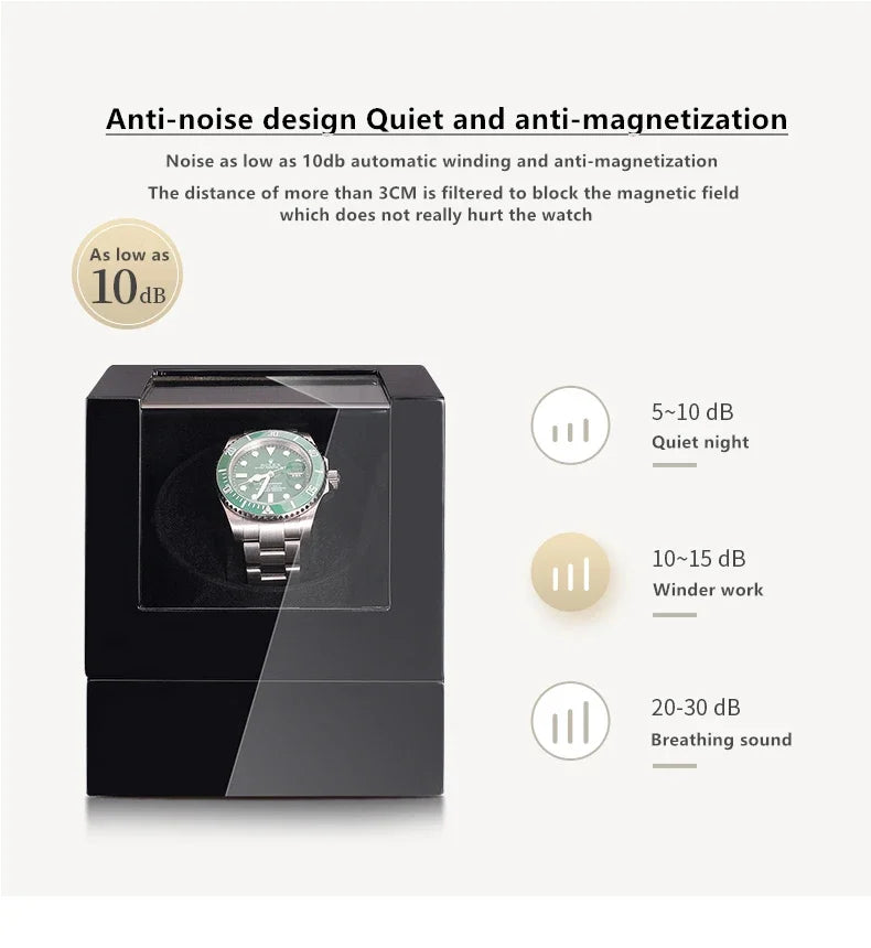 Remontoir automatique de montre luxe – Cadeau Noël & anniversaire, boîte à montre silencieuse Embers
