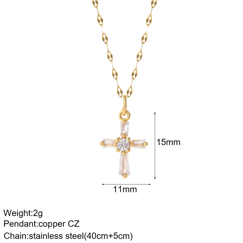 Halskette mit Kreuzanhänger – Spirituelle Eleganz & Trendy