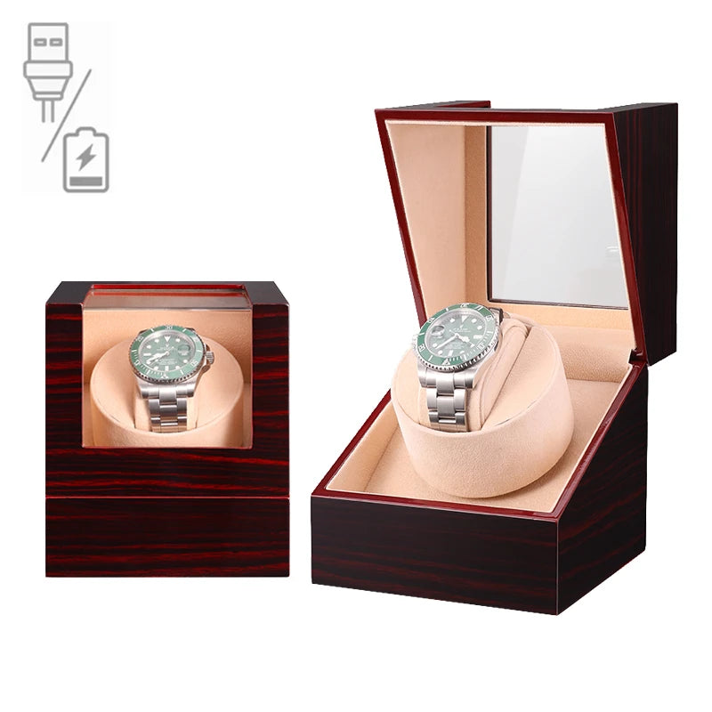 Remontoir automatique de montre luxe – Cadeau Noël & anniversaire, boîte à montre silencieuse Embers