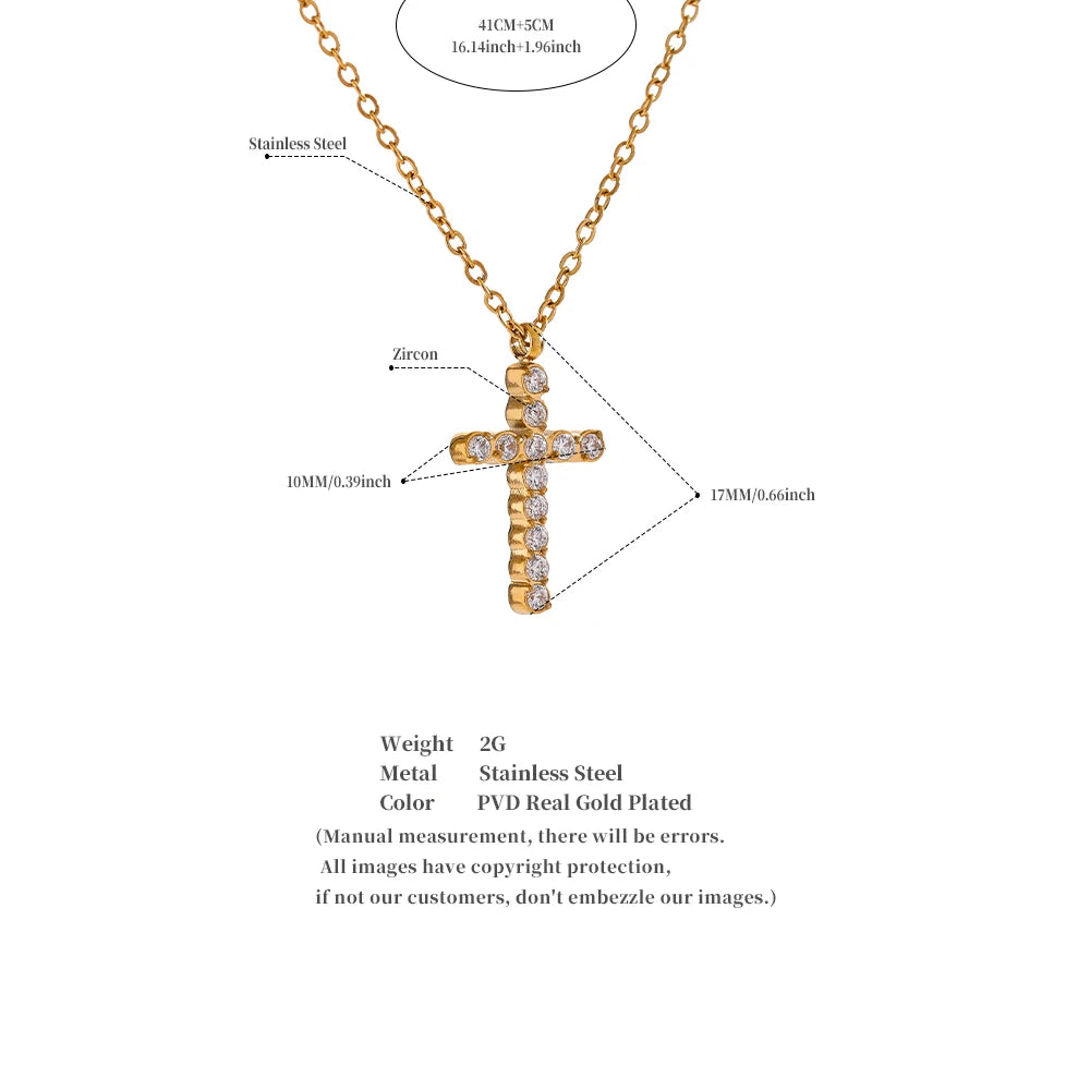 Zirkonia-Kreuz-Halskette – Brillante Eleganz