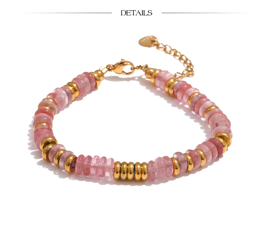 Buntes Perlenarmband – Naturstein & Edelstahl