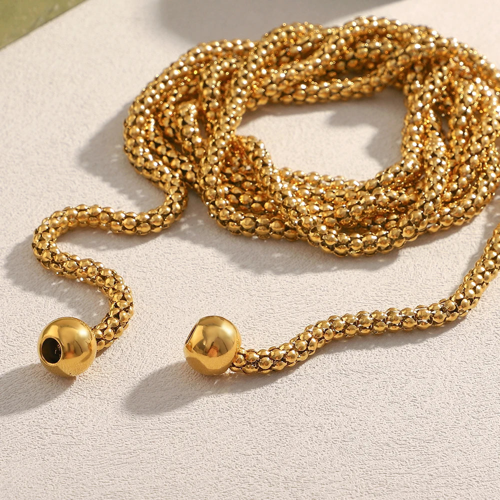 Collier Multicouches Doré – Acier Inoxydable Plaqué Or 18K