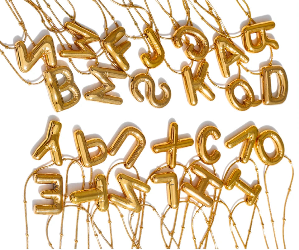 Collier initiale A–Z – Acier inoxydable plaqué or 18K, personnalisable & étanche
