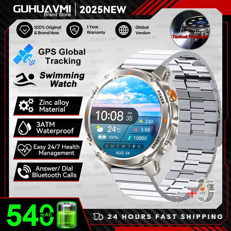 T-Rex 3 Smartwatch – Dualfrequenz-GPS, 3 ATM, Kompass, Höhenmesser, Multisport-Herrenuhr