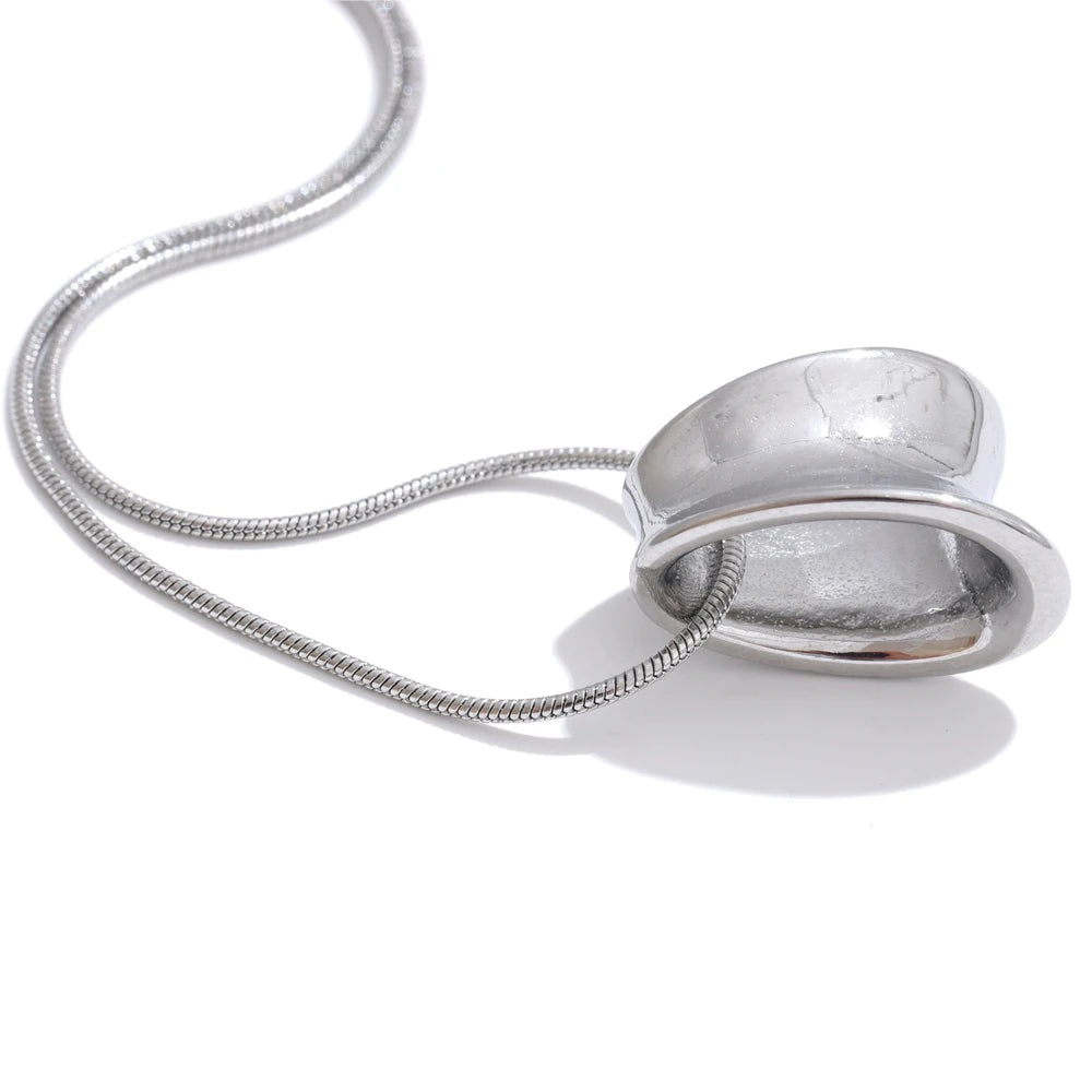 Collier pendentif géométrique femme – Chaîne amovible acier inoxydable doré & argenté – Bijoux créatifs