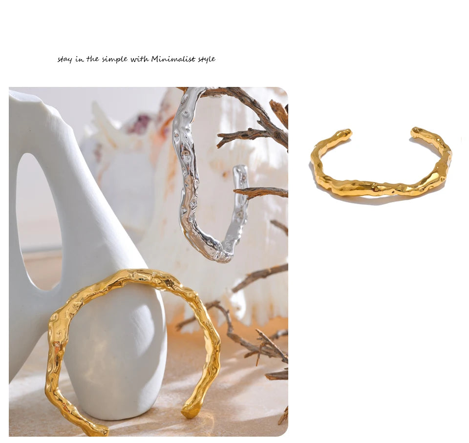 Gehämmertes Manschettenarmband – Rohes & modernes Design