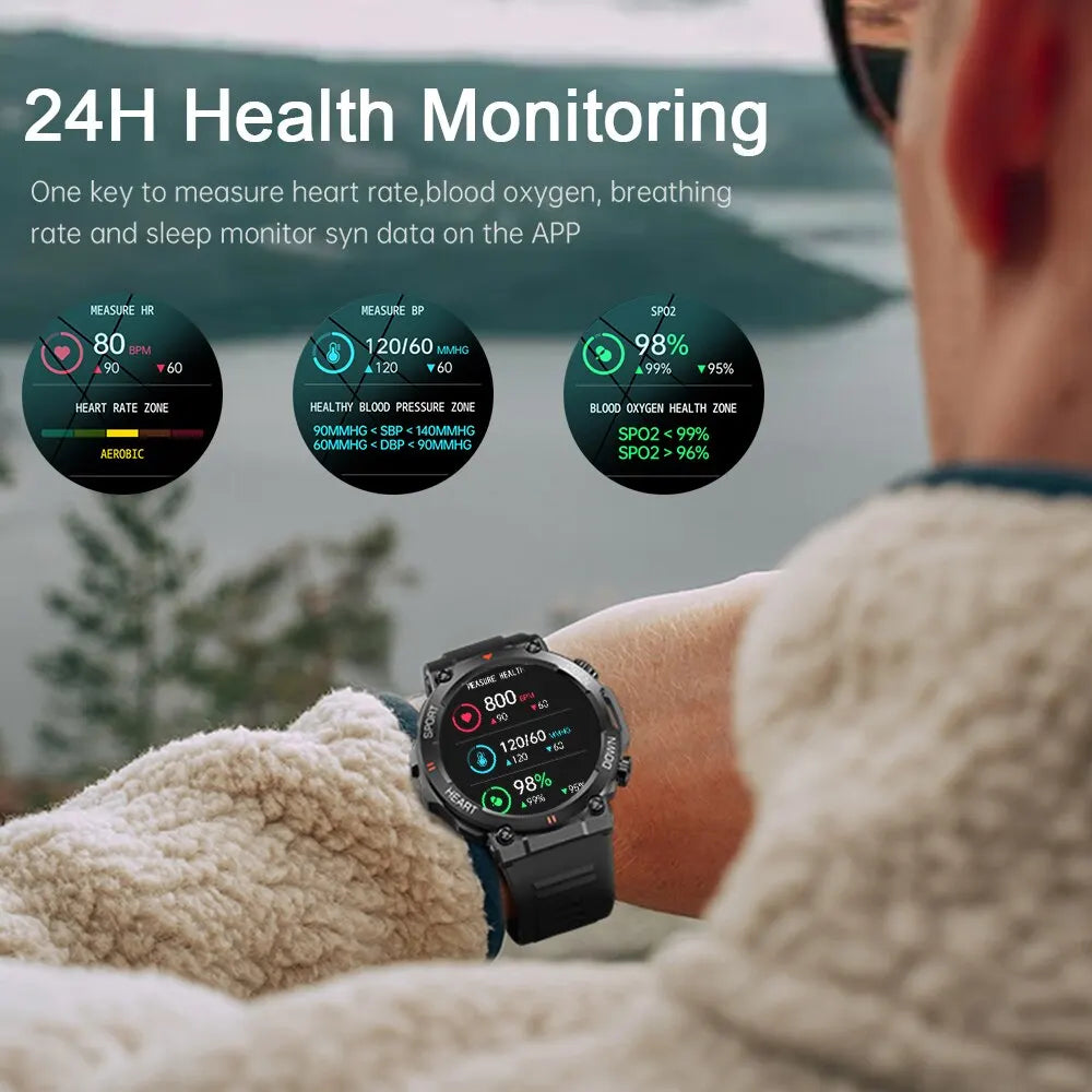 Montre Connectée Sport Homme – Écran HD, Appels Bluetooth, Cardio & Fitness | Android iOS