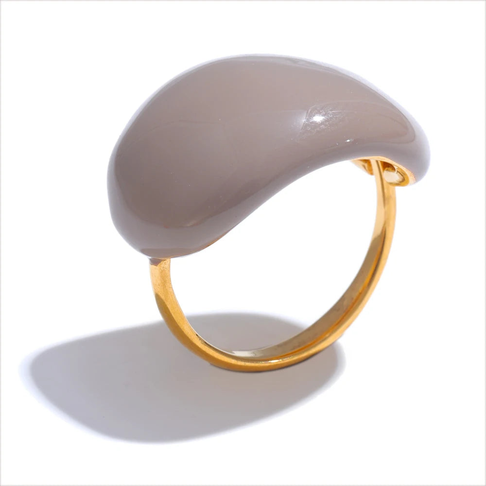 Mehrfarbiger Emaille-Ring - Candy-Effekt, verstellbarer Edelstahl