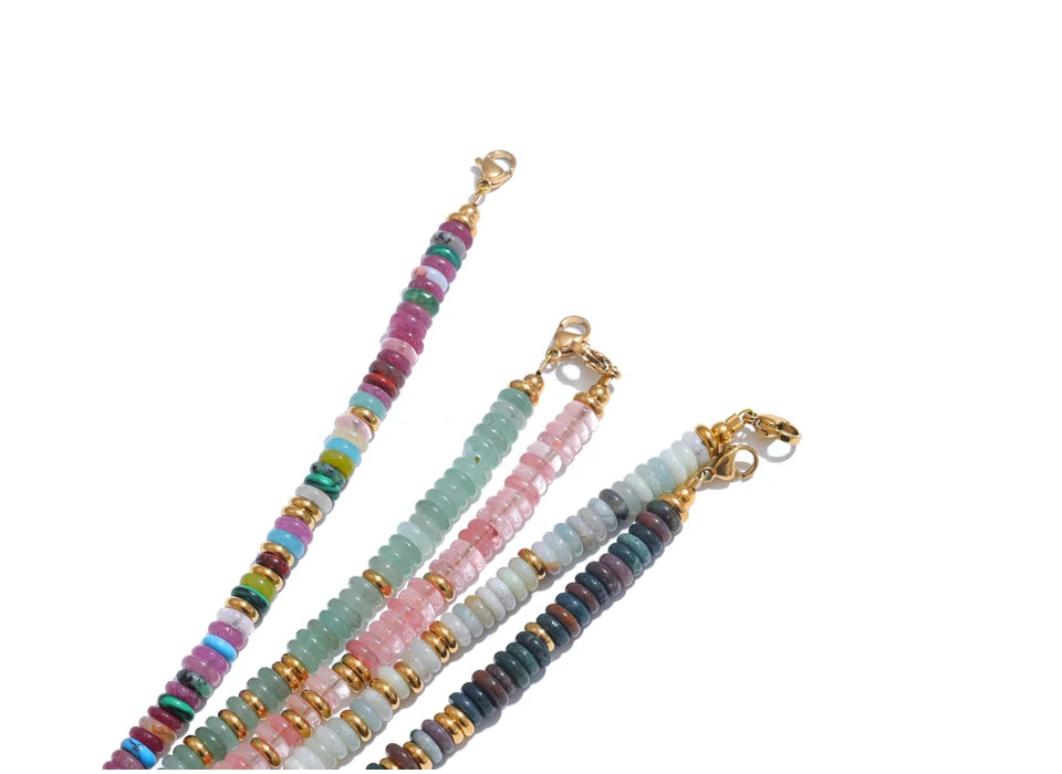 Collier perles colorées – Pierre naturelle