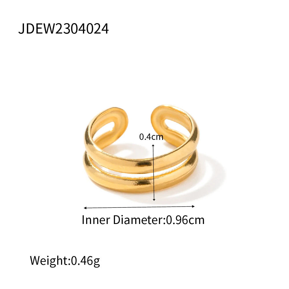 Boucles d’oreilles clip femme – Créoles épaisses en acier inoxydable, plaqué or 18K, bijoux tendance sans perçage