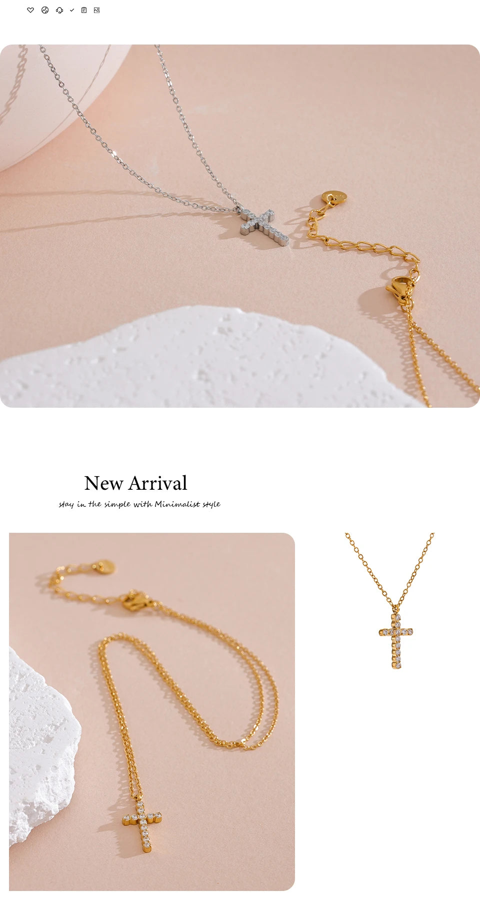 Zirkonia-Kreuz-Halskette – Brillante Eleganz