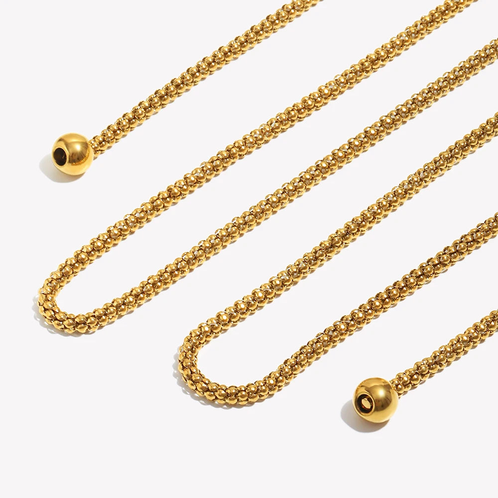 Collier Multicouches Doré – Acier Inoxydable Plaqué Or 18K