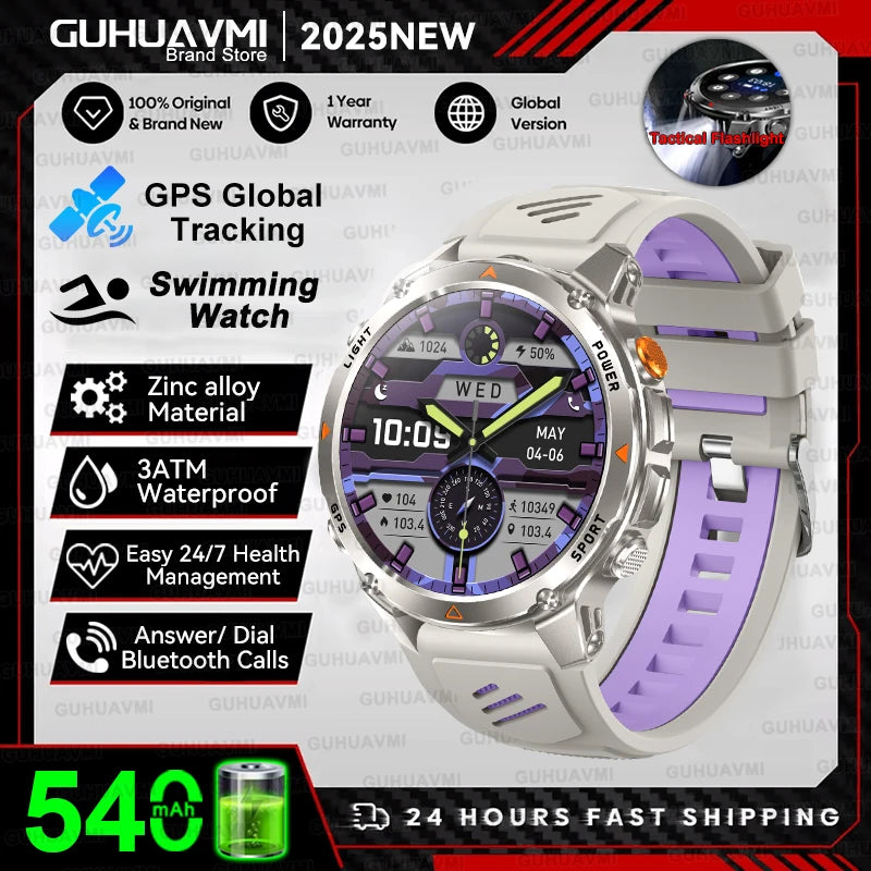 T-Rex 3 Smartwatch – Dualfrequenz-GPS, 3 ATM, Kompass, Höhenmesser, Multisport-Herrenuhr