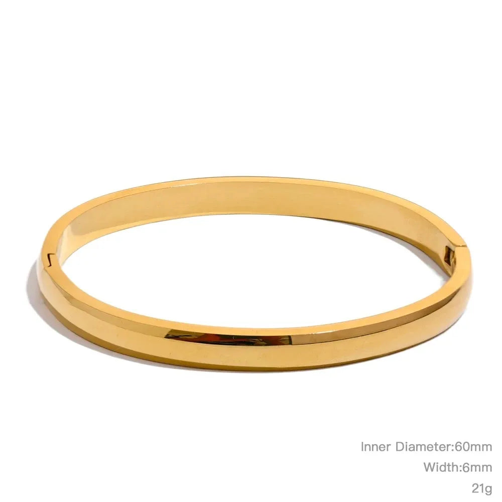 Minimalistisches rundes Armband – 316L Edelstahl, 18 Karat vergoldet, wasserdicht