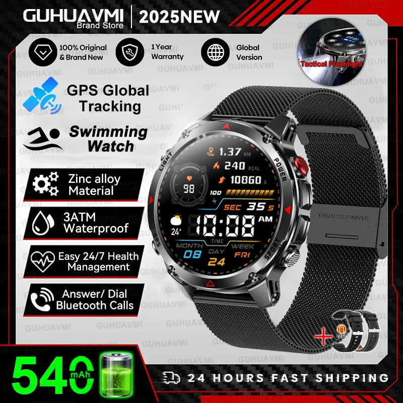 T-Rex 3 Smartwatch – Dualfrequenz-GPS, 3 ATM, Kompass, Höhenmesser, Multisport-Herrenuhr