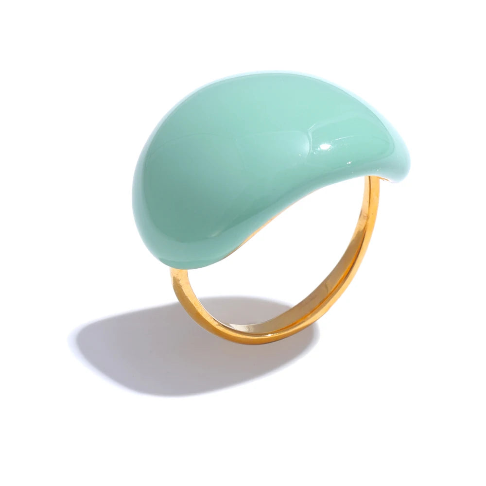 Mehrfarbiger Emaille-Ring - Candy-Effekt, verstellbarer Edelstahl