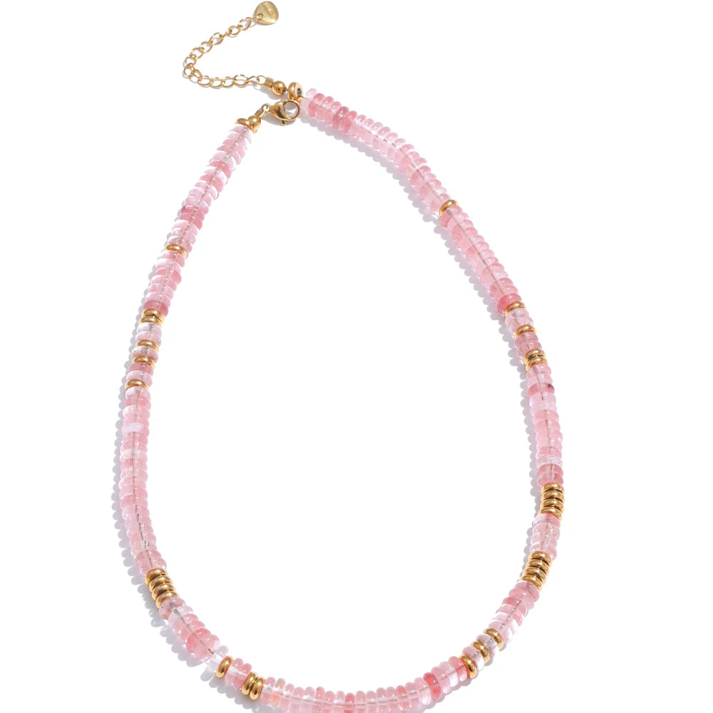 Collier perles colorées – Pierre naturelle