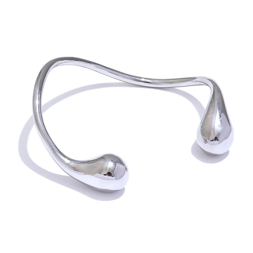 Gedrehtes Manschettenarmband – 316L Edelstahl, offenes Design