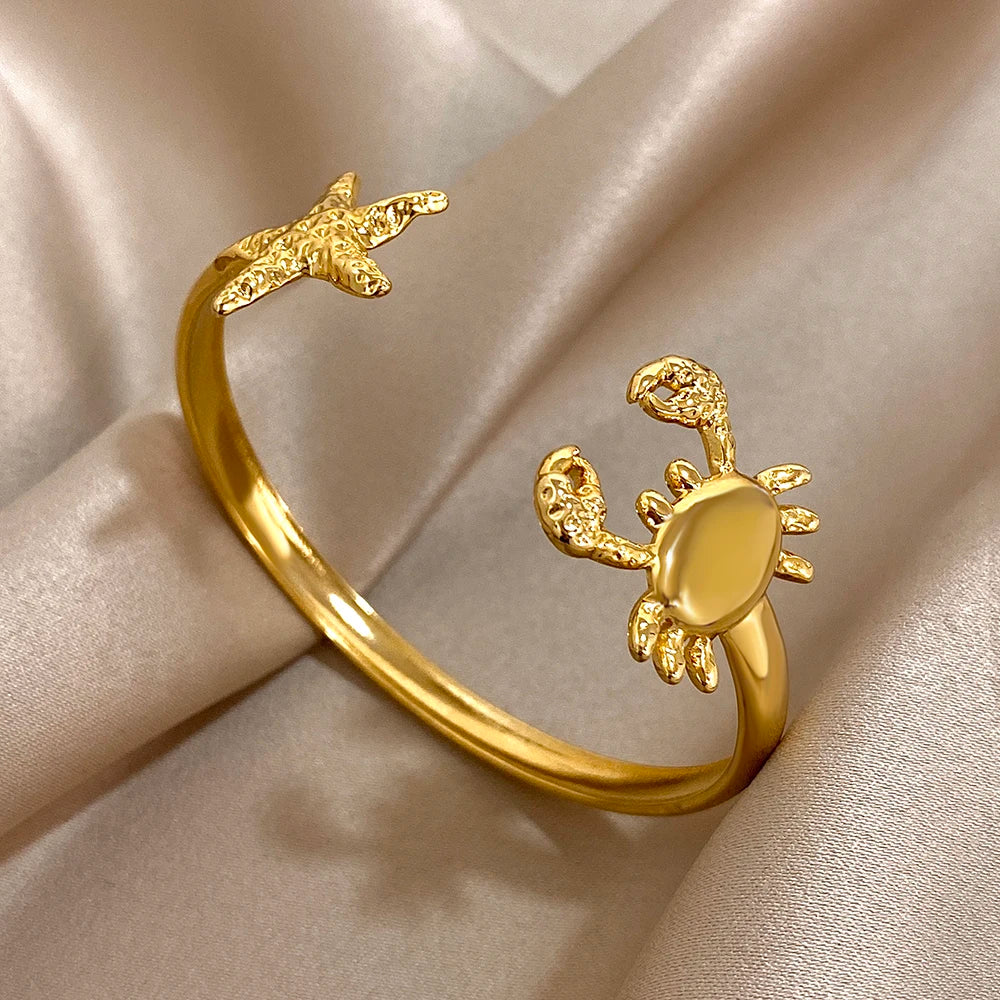 Doppeltes Blumen-Armband – Edelstahl in Gold oder Silber