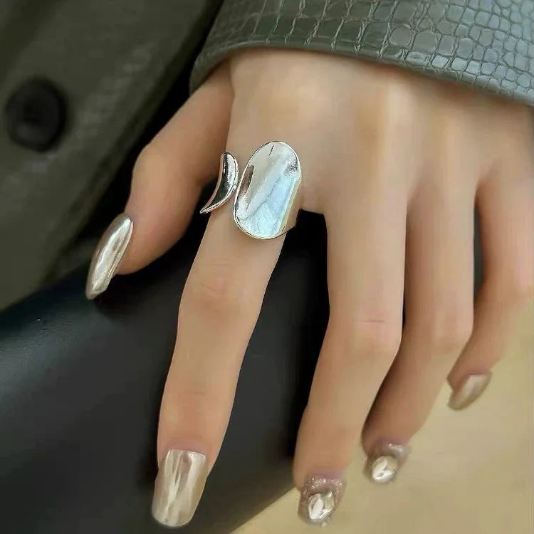 Breiter 925er Silberring – Verstellbares Design