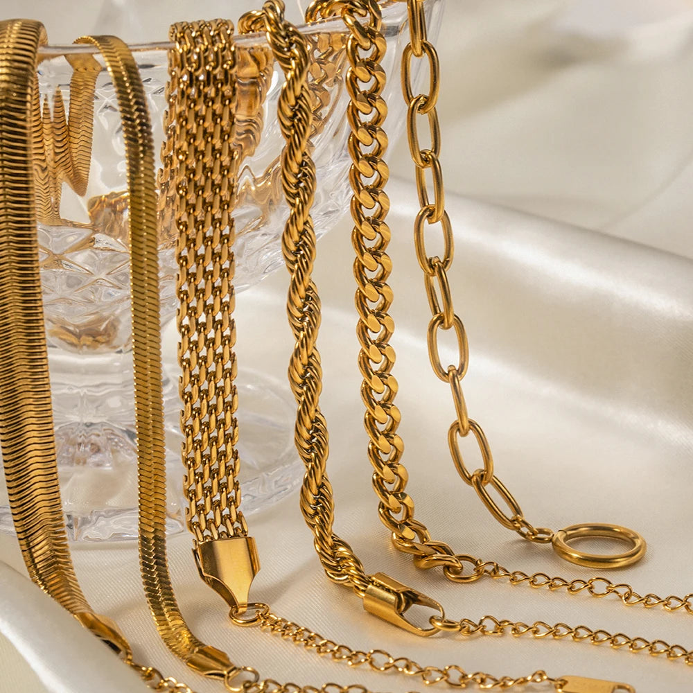 Bracelets femme dorés en acier inoxydable – Multi-chaînes 18K PVD au choix