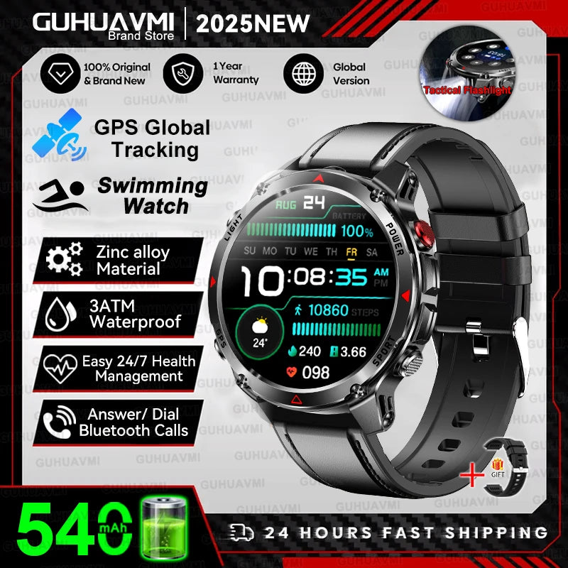 T-Rex 3 Smartwatch – Dualfrequenz-GPS, 3 ATM, Kompass, Höhenmesser, Multisport-Herrenuhr