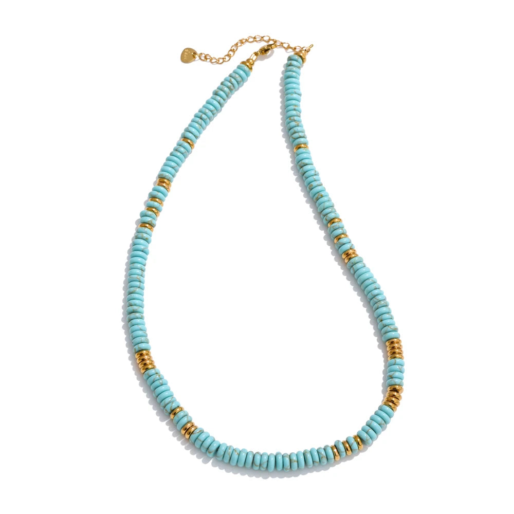 Collier perles colorées – Pierre naturelle