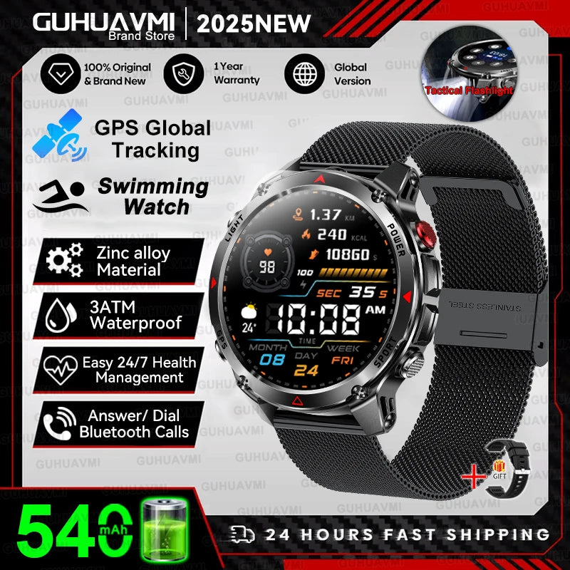 T-Rex 3 Smartwatch – Dualfrequenz-GPS, 3 ATM, Kompass, Höhenmesser, Multisport-Herrenuhr