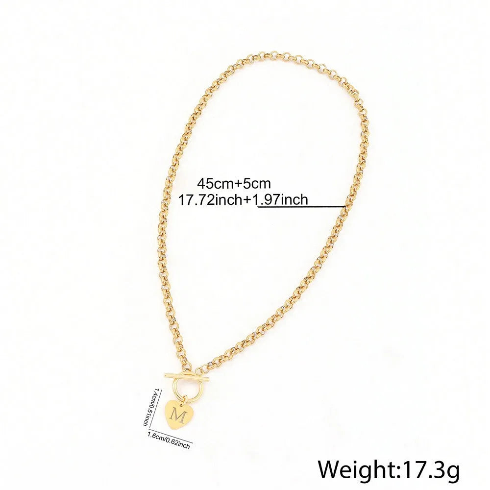 Anpassbare Edelstahl-Herzkette mit Initialen - Trendiger Gold- oder Silberschmuck