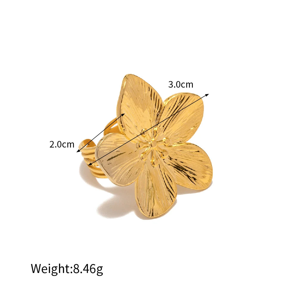 Bagues femme dorées en acier inoxydable – Mode plaqué or 18K, perle & designs tendance, taille réglable