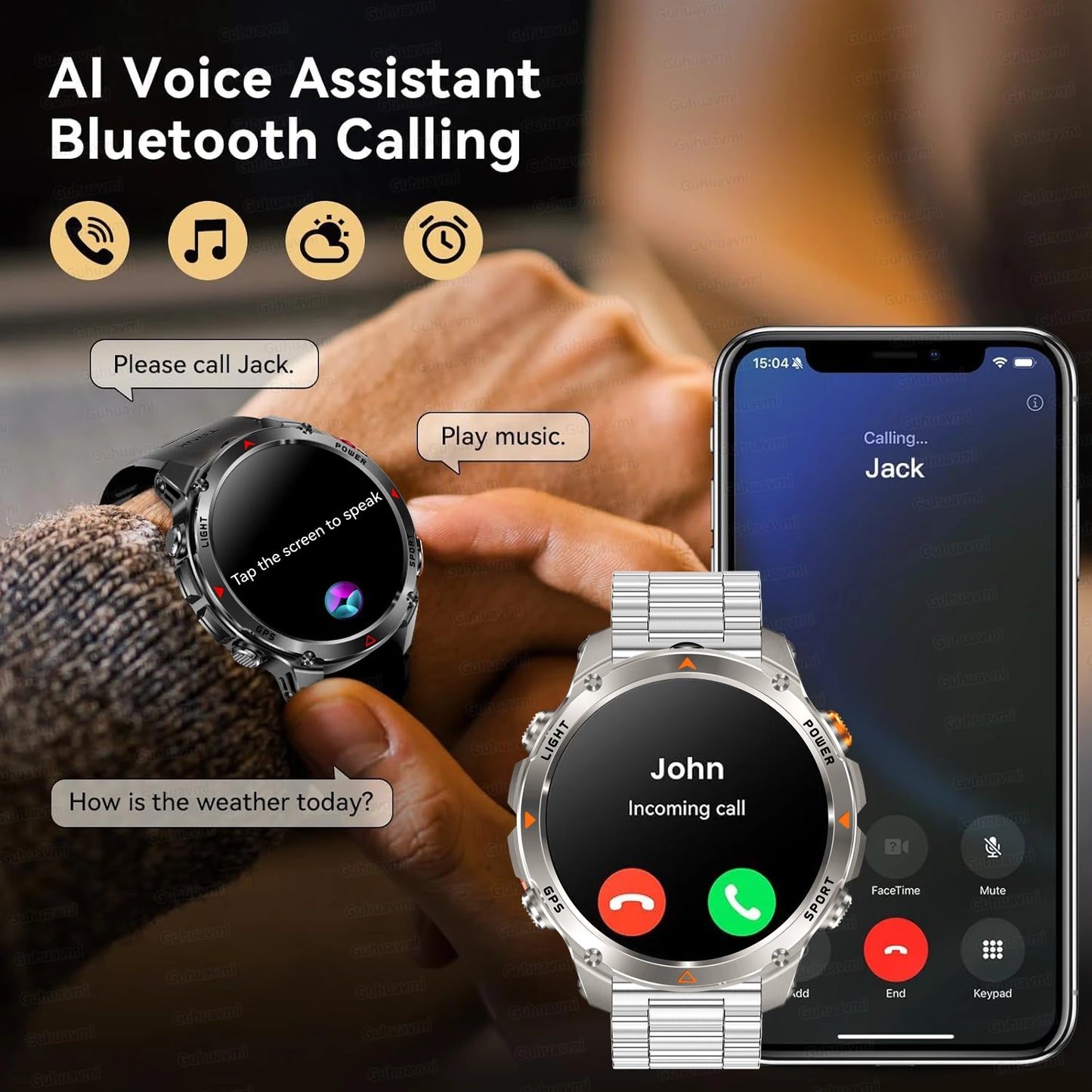 T-Rex 3 Smartwatch – Dualfrequenz-GPS, 3 ATM, Kompass, Höhenmesser, Multisport-Herrenuhr
