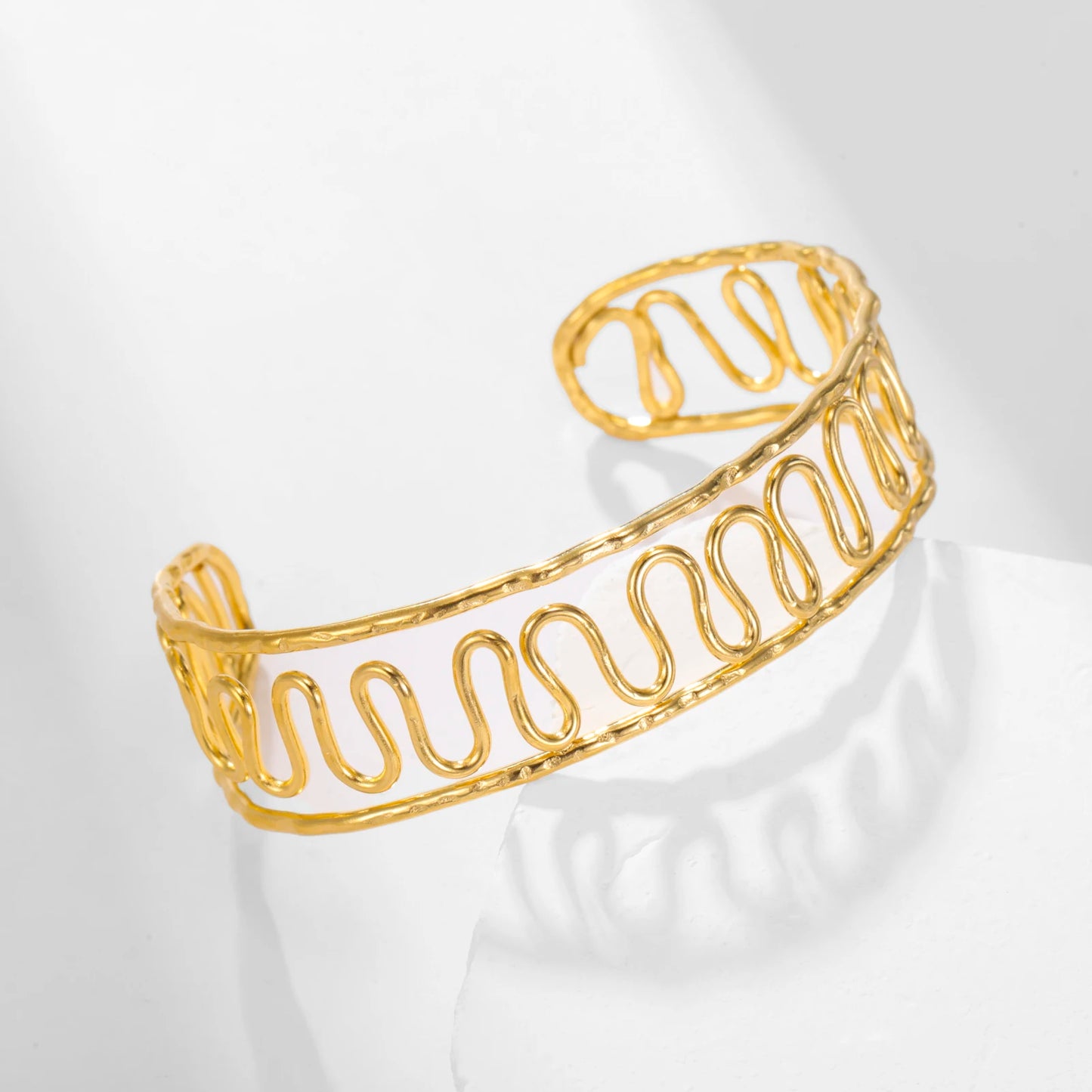 Mehrreihiges Armreif-Armband – Gold- oder Silber-Edelstahl