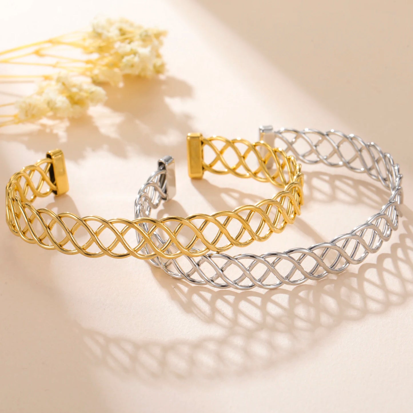 Mehrreihiges Armreif-Armband – Gold- oder Silber-Edelstahl